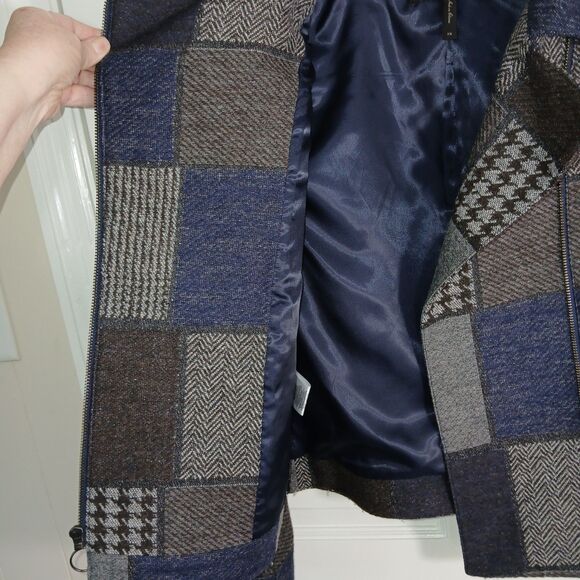 BCBGMAXAZRIA Patchwork Wool Blend Jacket Coat Moto Style Size XS - Picture 10 of 16